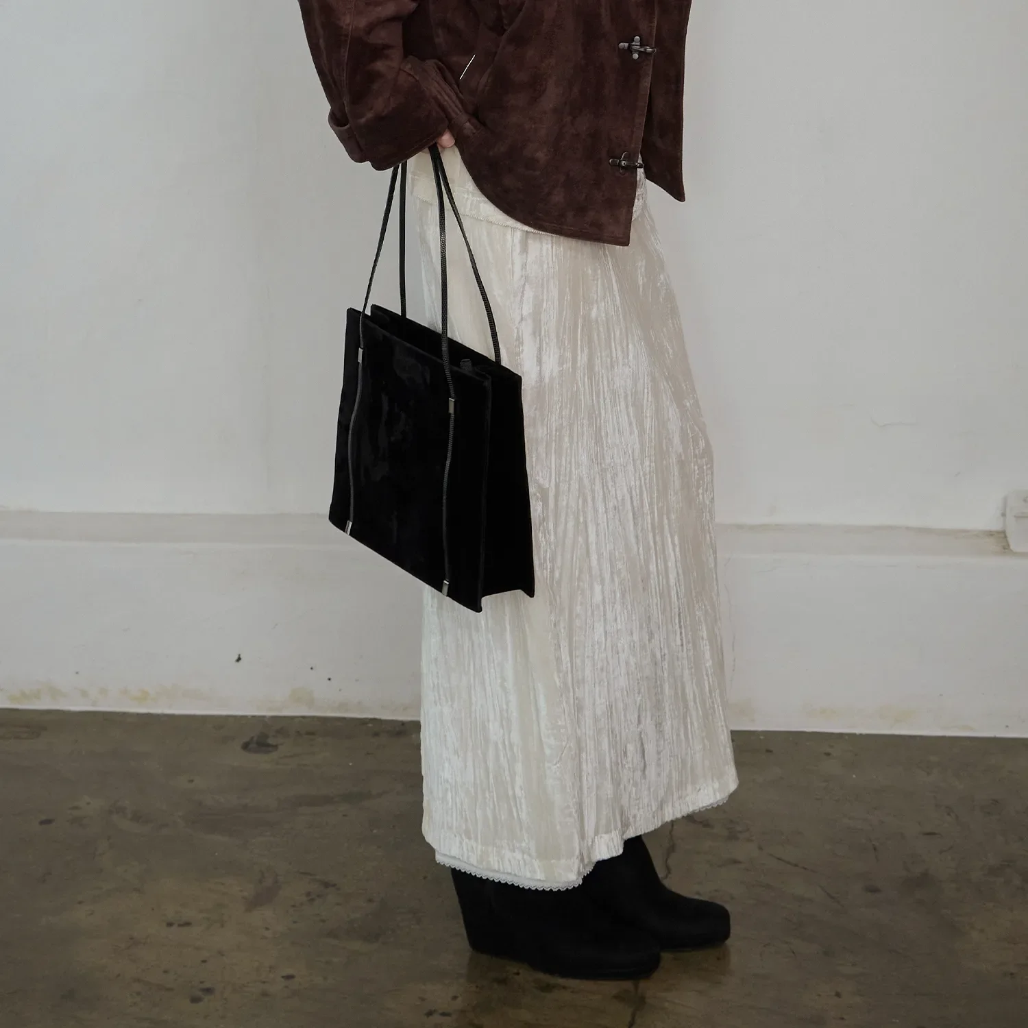 FLORENCE Velvet Layered Skirt Vanilla Cream