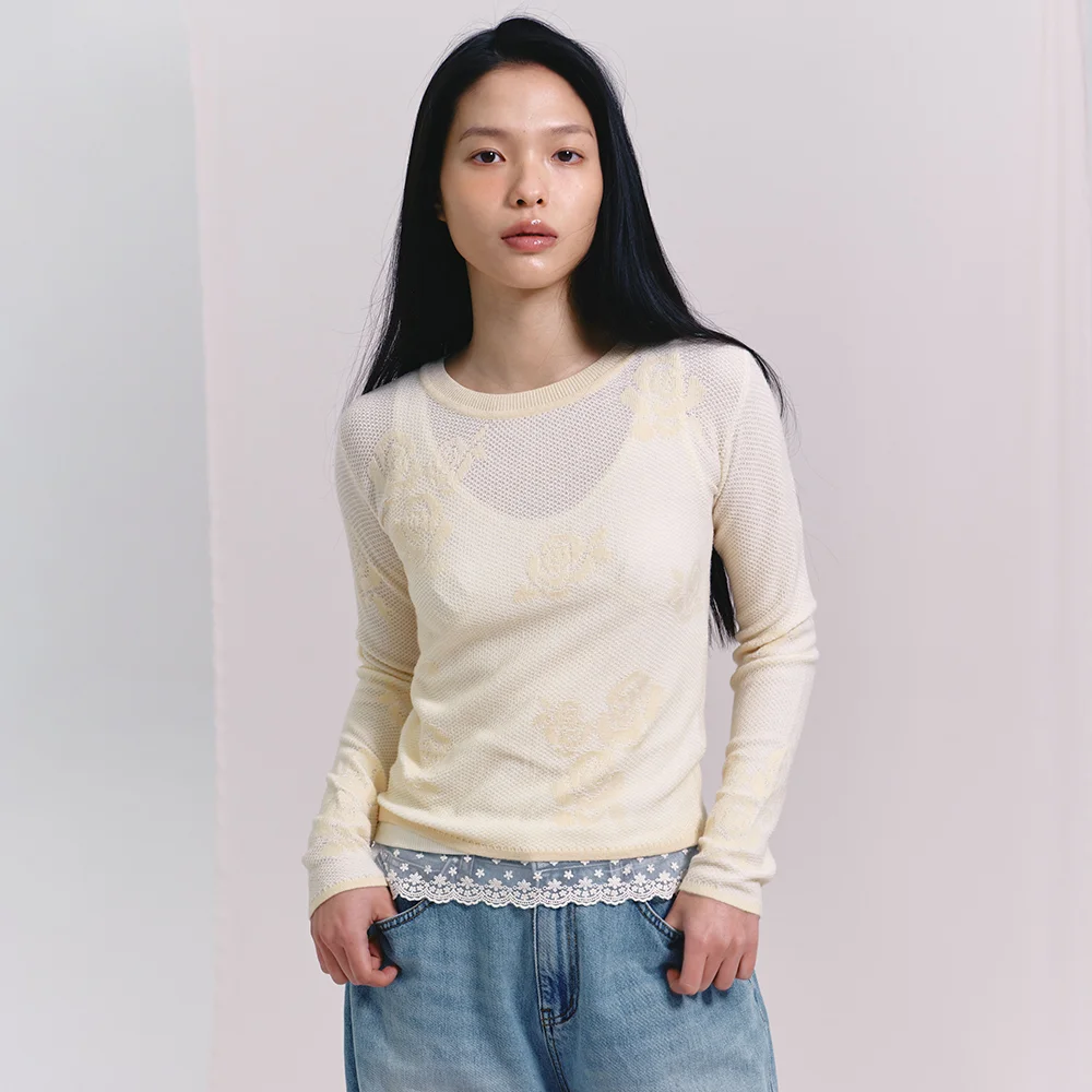 ROSE JACQUARD KNIT (CREAM)