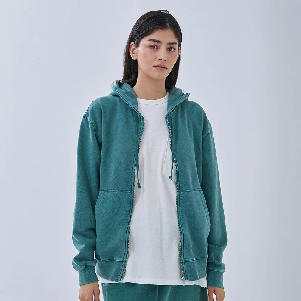 Pigment Dyed Hoodie Zip-Up_4 color