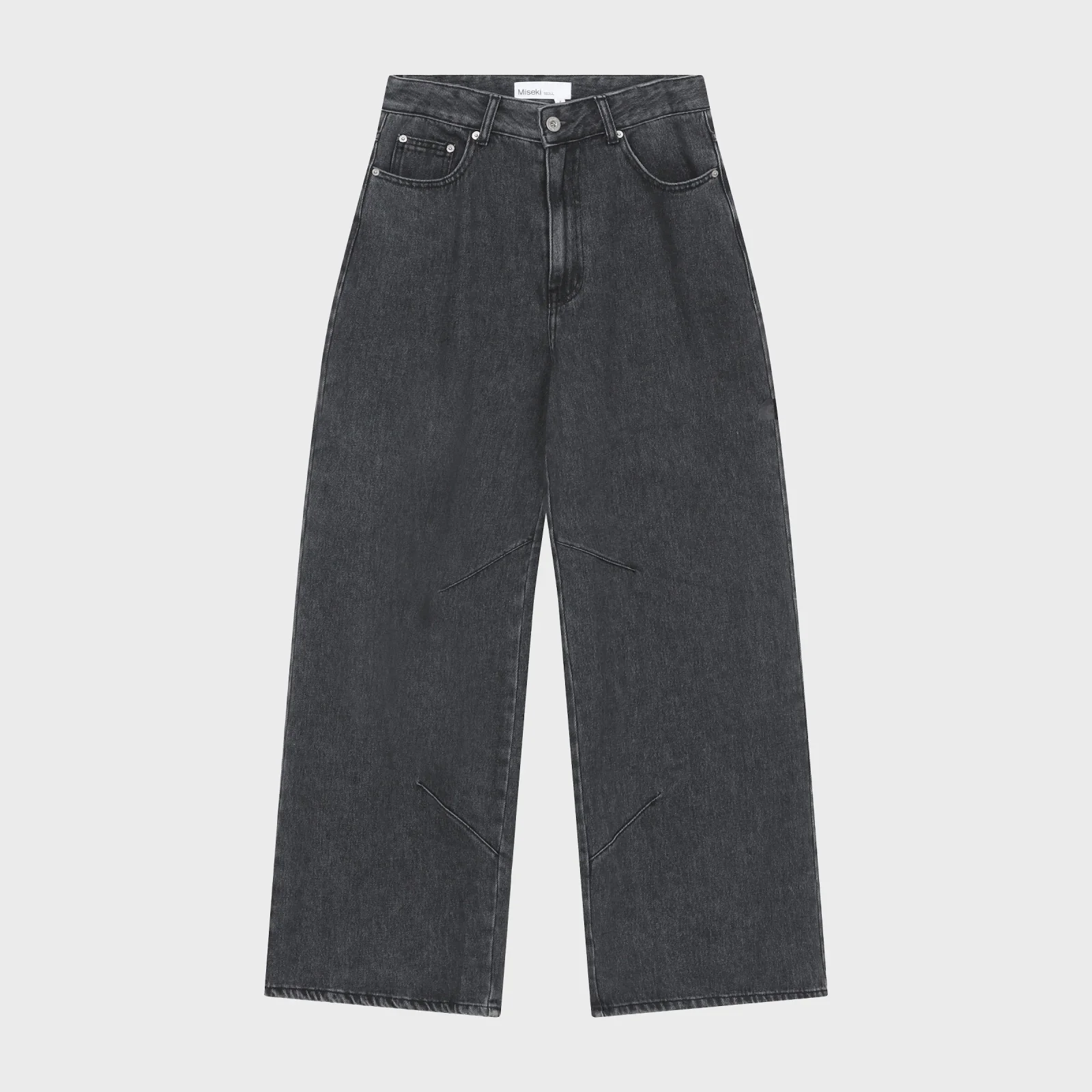 Pocket denim wide pants CHARCOAL
