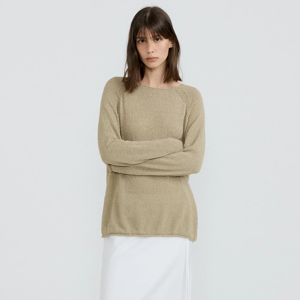 Lea Boat Neck Knit (Khaki)