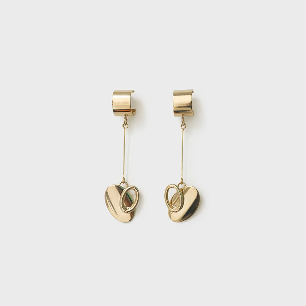 dangly heart-drop earring