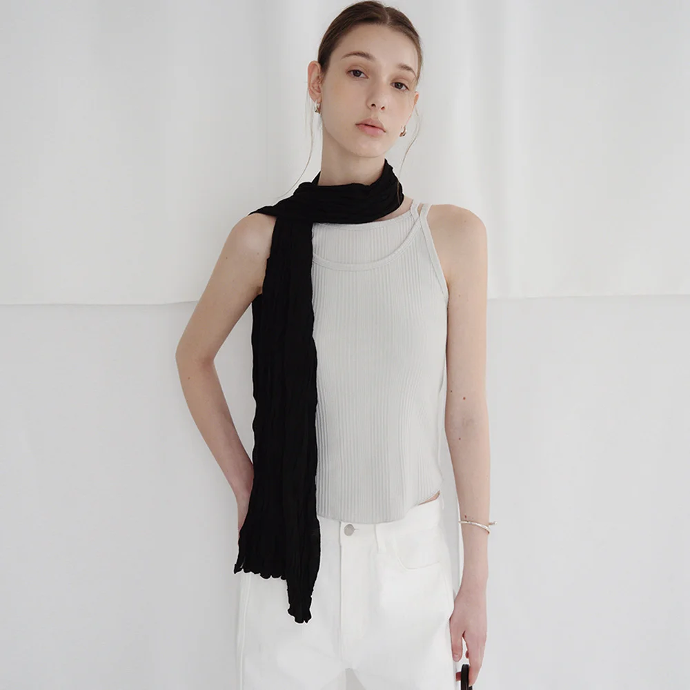 Asol Wrinkle Scarf (Black)