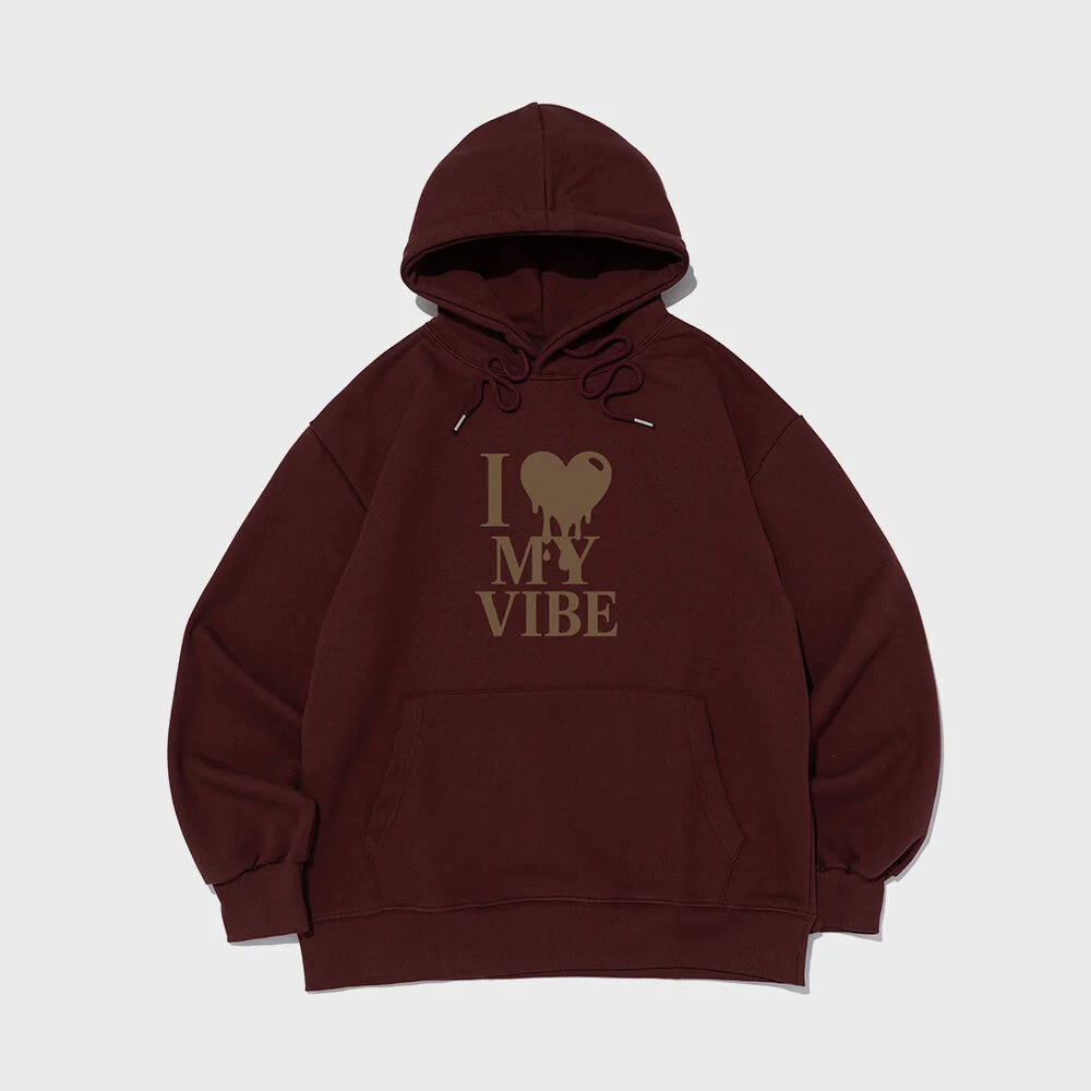 融化 心形 Vibe 連帽衫 (酒紅色)