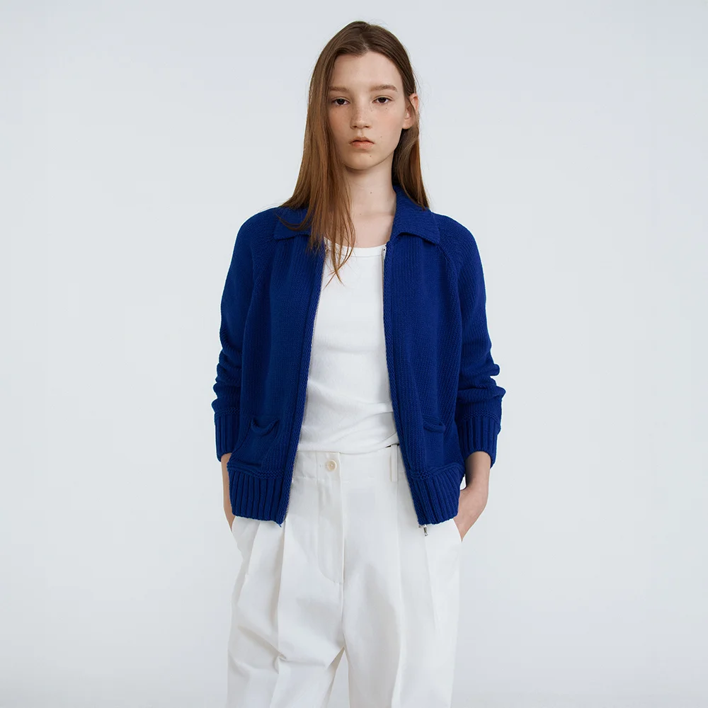 Toby Zip-up Cardigan (Cobalt Blue)