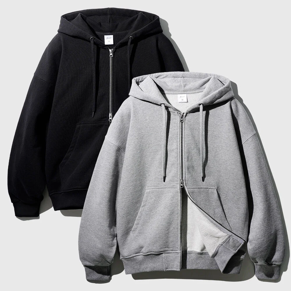 石洗 厚磅 兩穿 連帽拉鍊外套 6款 2PACK KJHD2474