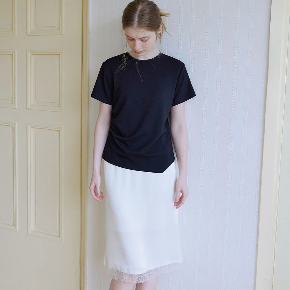 Side-tuck essential T-shirt _Black
