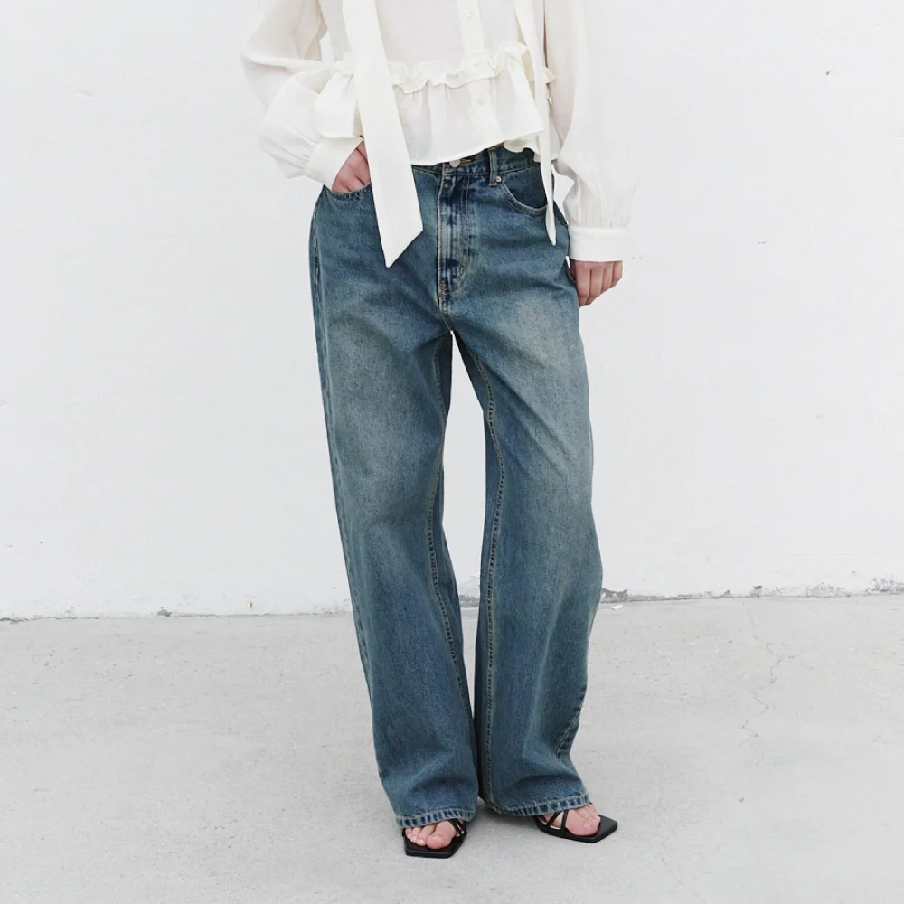 Beloved straight denim pant_vintage bule