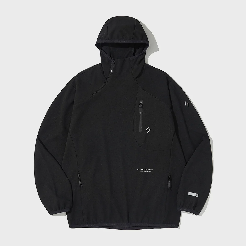 STRETCH WAFFLE PULLOVER_BLACK_WOL087
