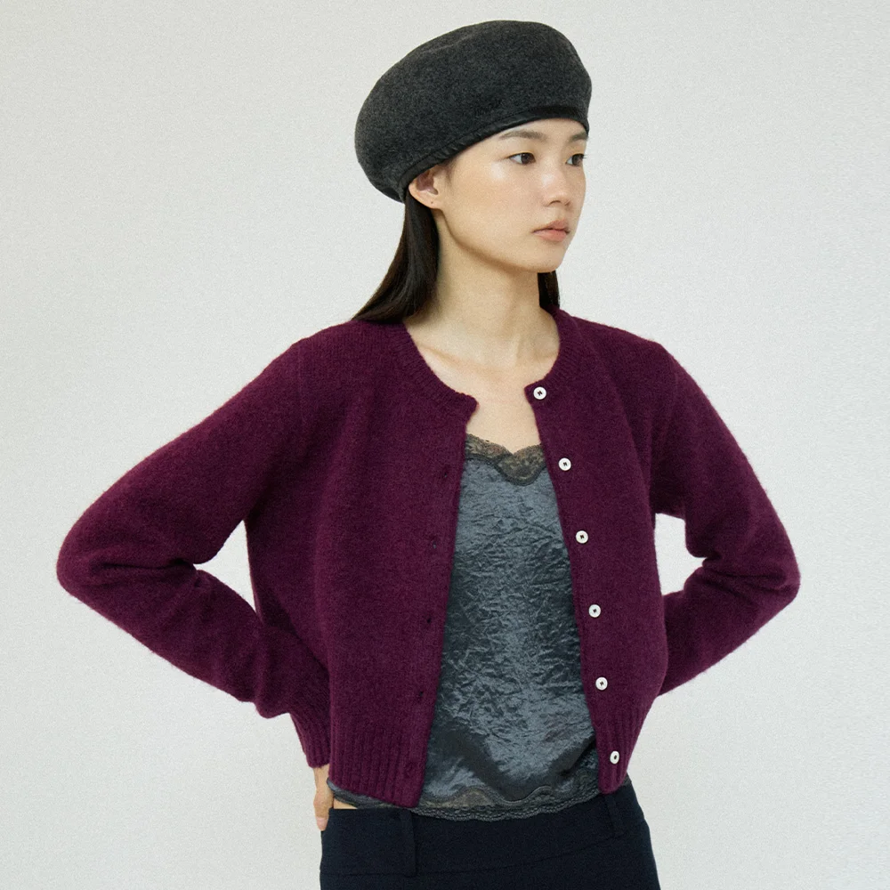 STRAP WOOL BERET (CHARCOAL)