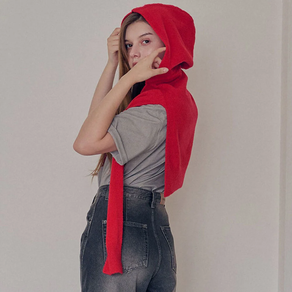 Superfine merino hood shawl_4 Colors