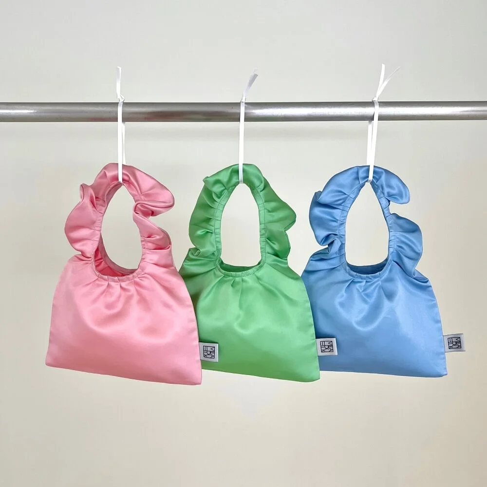 silk frill tote bag small (season 3 colors) 真絲 髮圈 袋