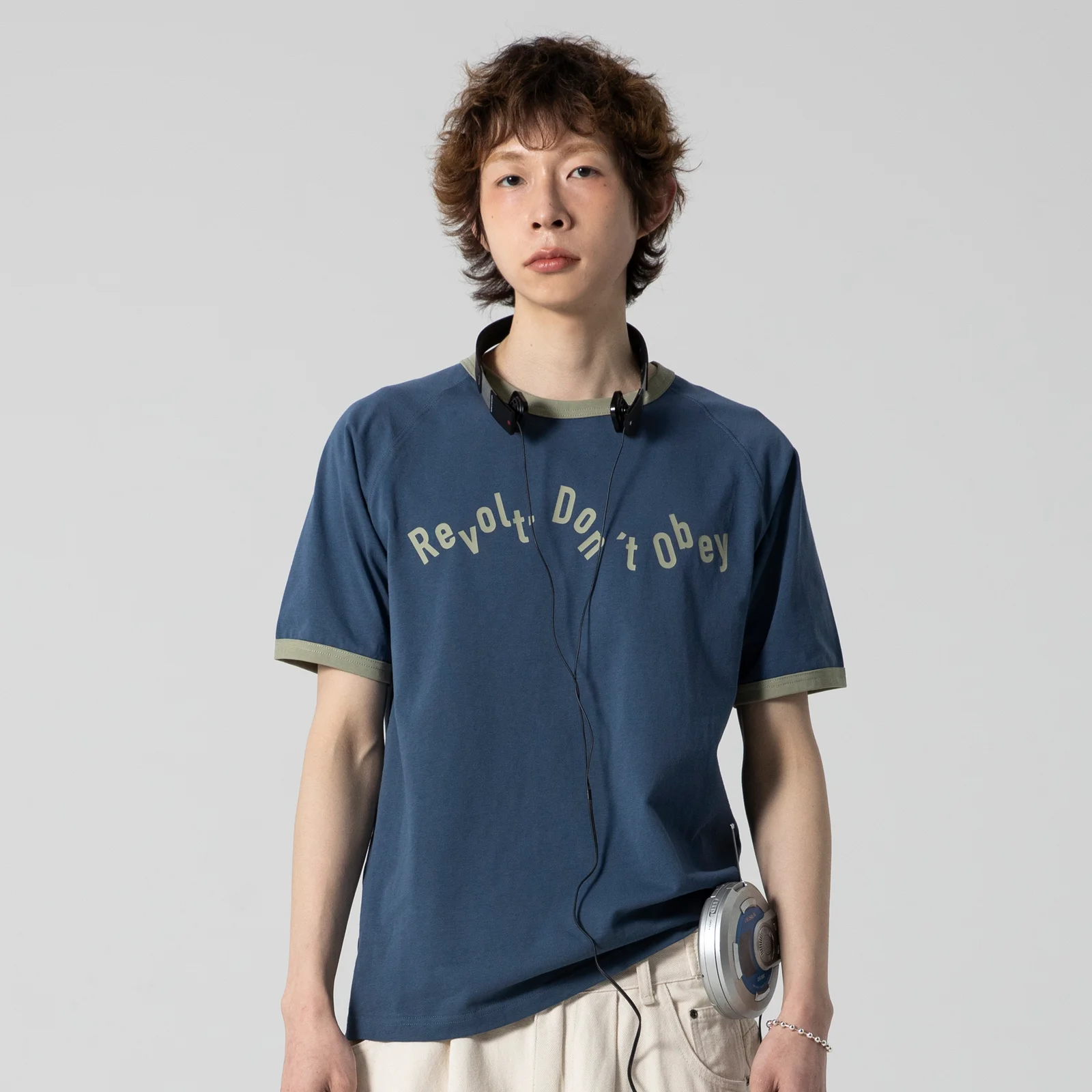 GT127 懷舊 撞色 Ringer T恤 (BLUE)