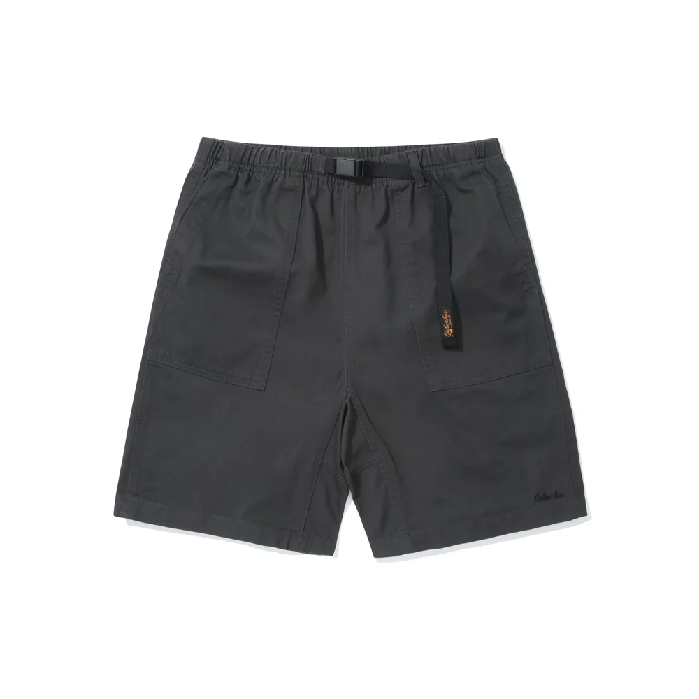 SL-LABEL BELTED COTTON SHORTS PANTS 炭灰色