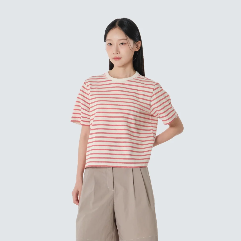 Sorona 女裝 條紋 短袖 T恤 Red (S26MWFTS69)