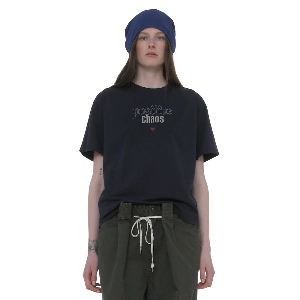 POSITIVE CHAOS PRINTED TEE_NAVY