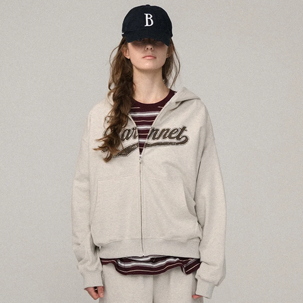 Fenley Sweat Zip-Up Hoodie Jacket_Oatmeal