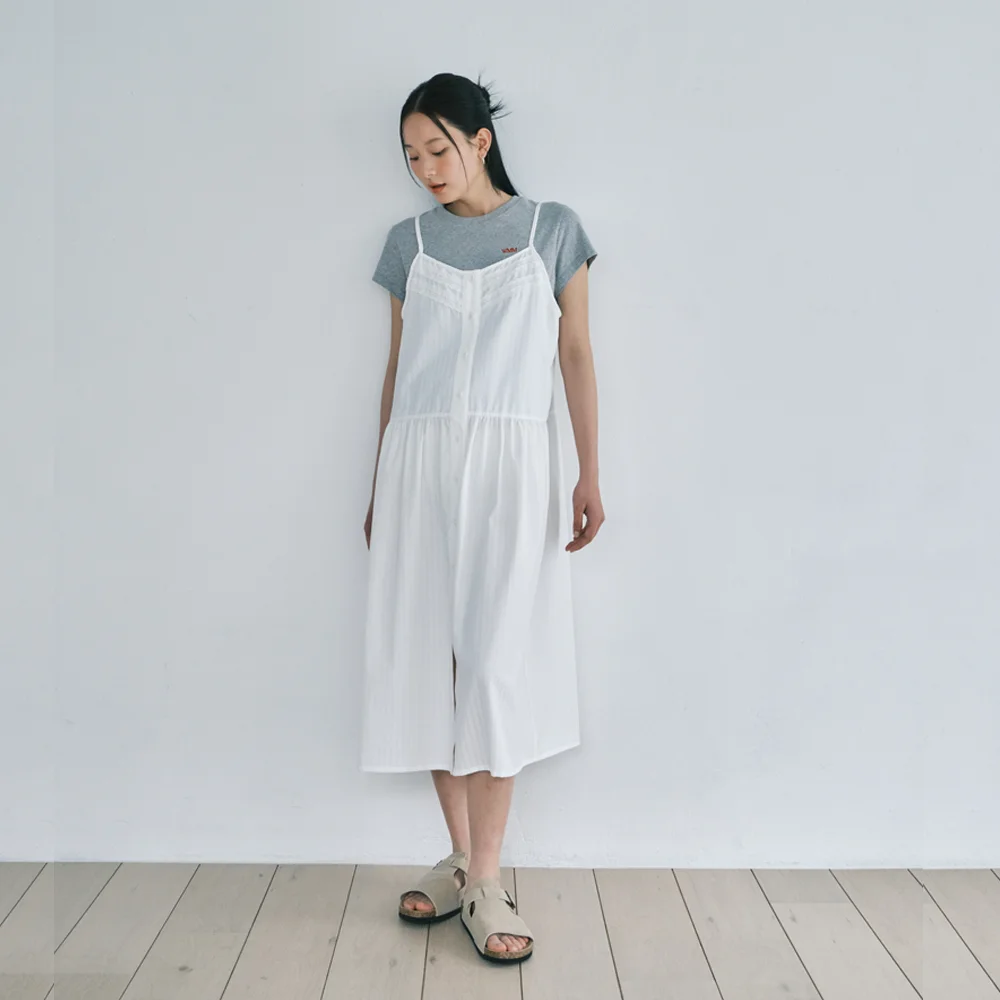 Button Layered One-Piece_WHITE