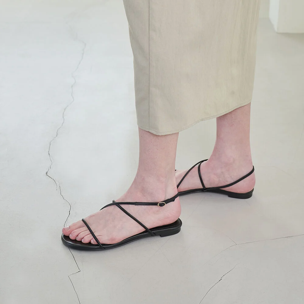 May Sandals Leather Black