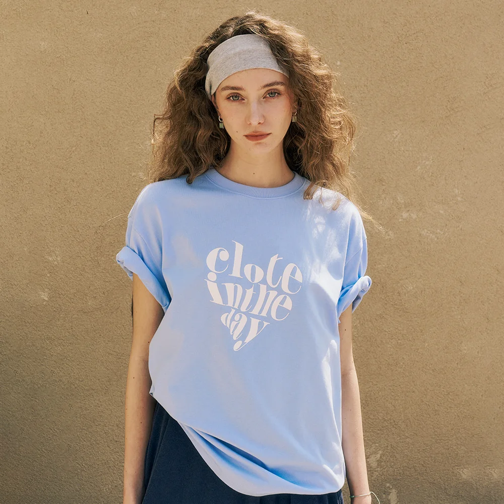 HEART LOGO LARGE T-SHIRT - SKY BLUE