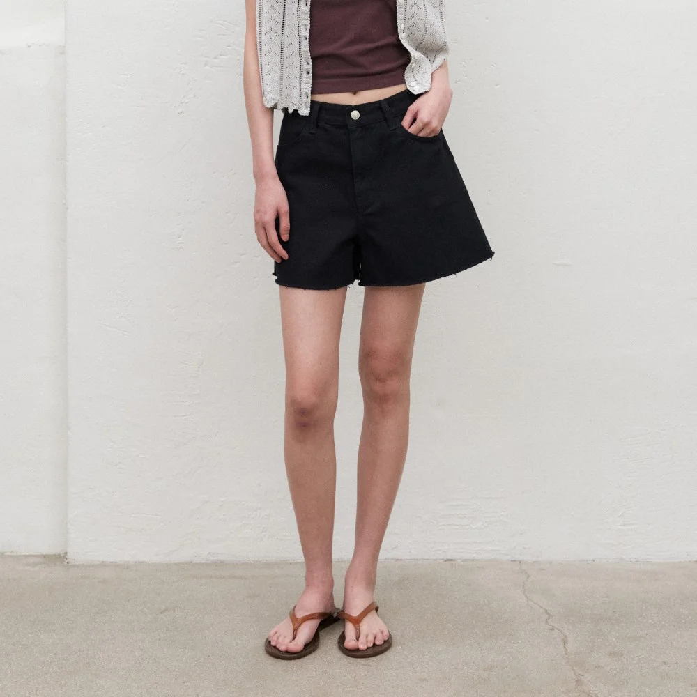 KIST DENIM SHORTS_BLACK