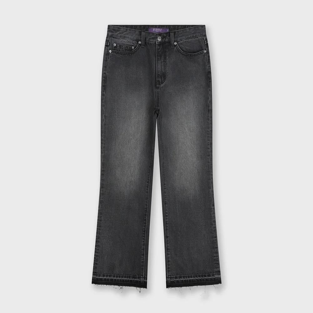 WASHED SEMI BOOTSCUT JEANS WASHED BLACK
