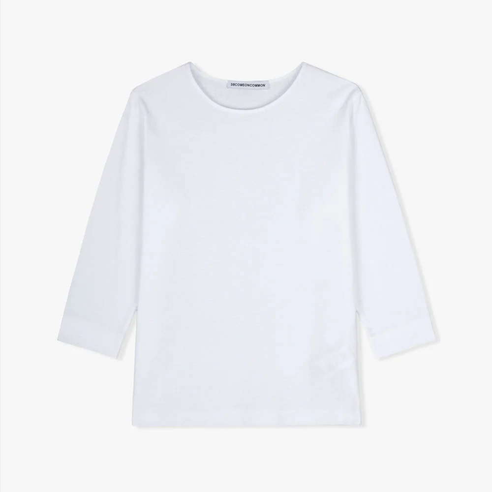 Cotton 3/4 Sleeve T-Shirts (White)