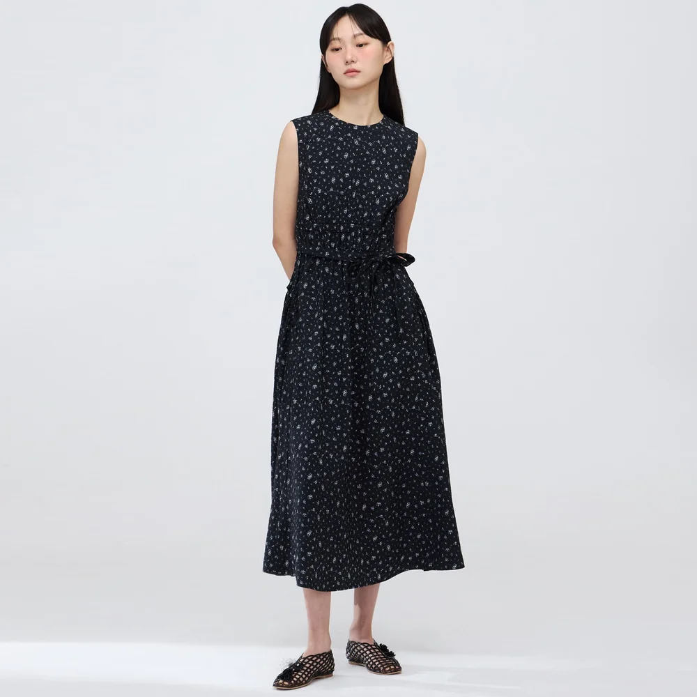 無袖 印花 連衣裙 BK_C252MSE701