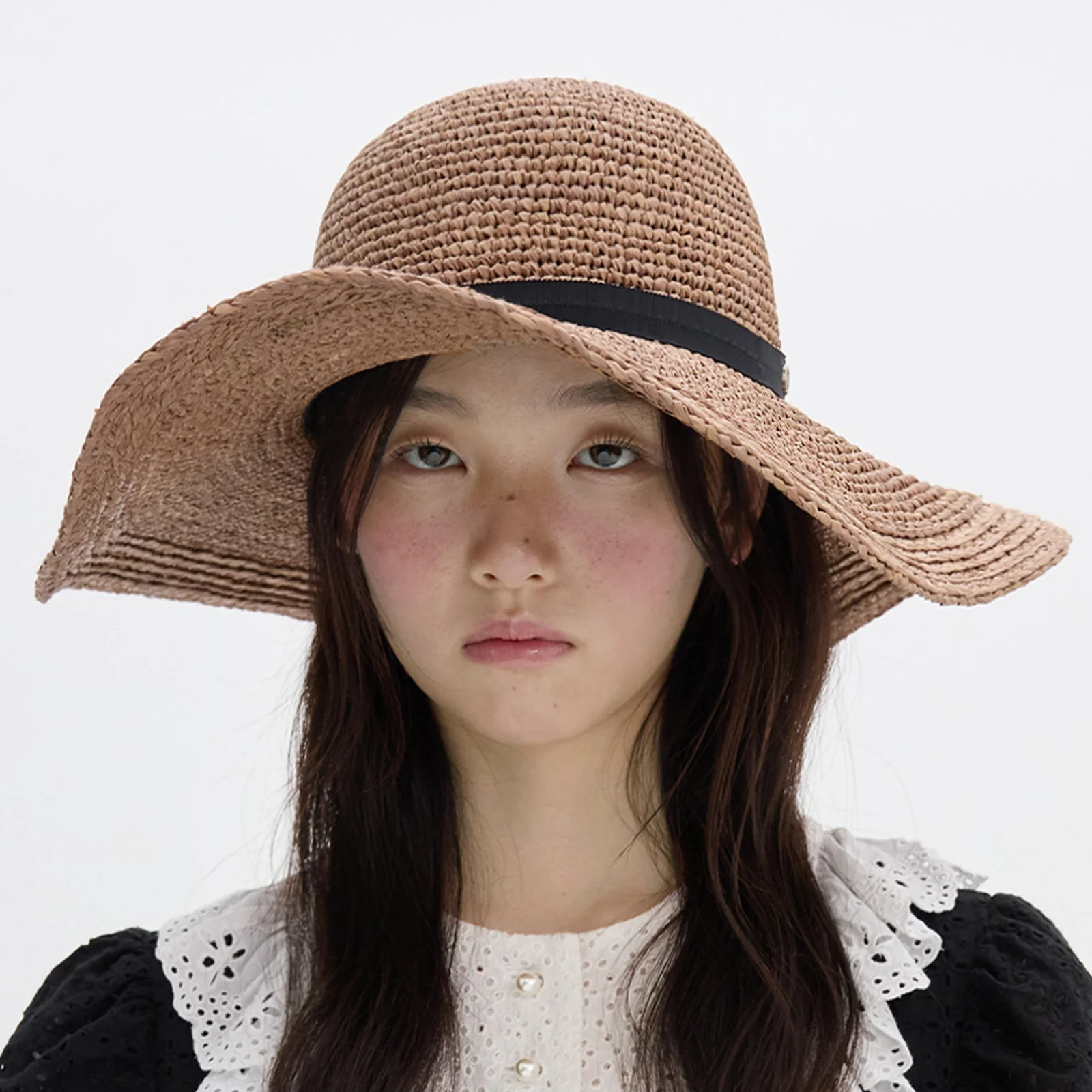 Biscuit Wide Straw Hat