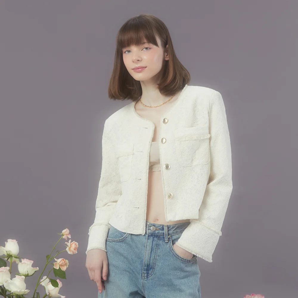 LACE FRINGE JACKET (IVORY)