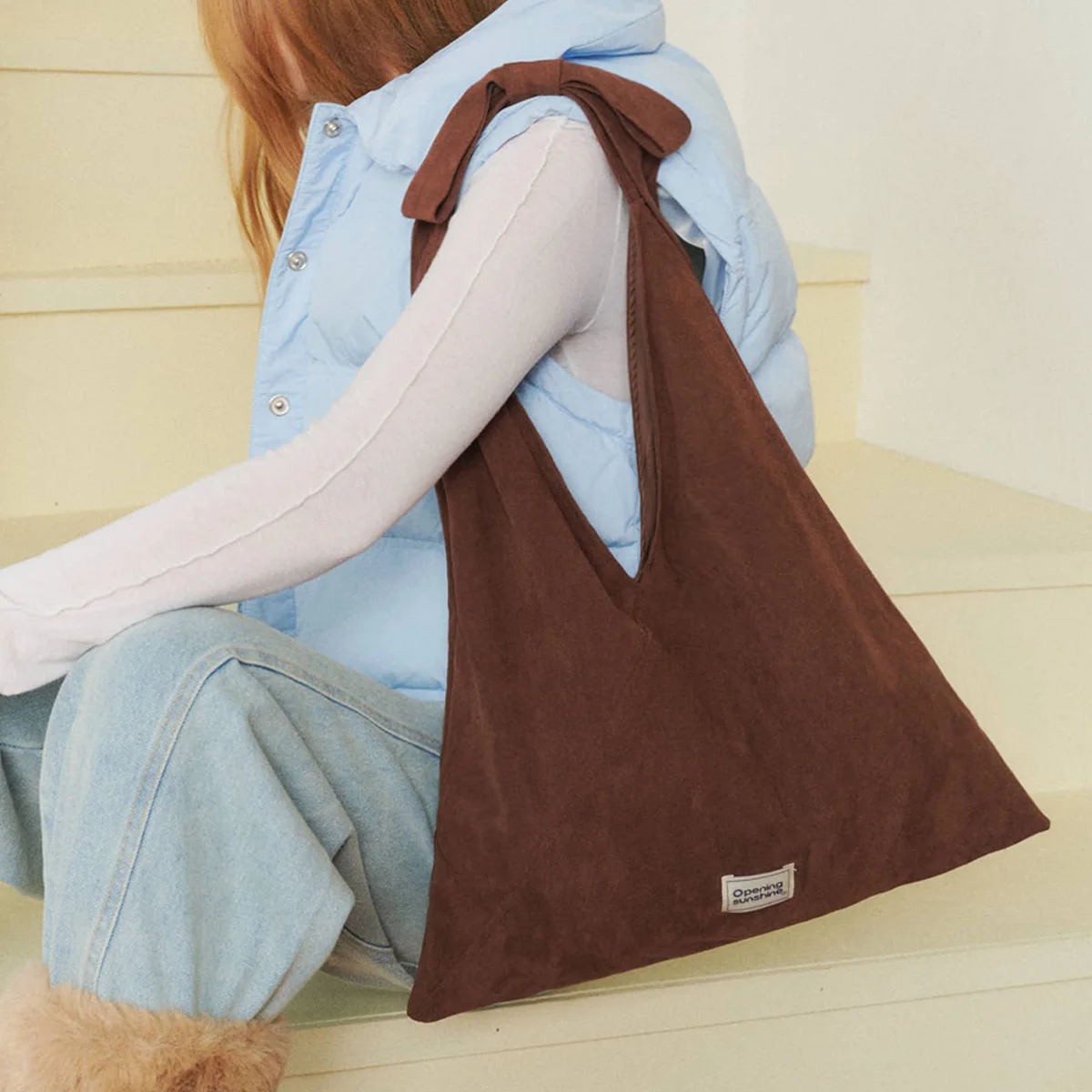 Ribbon-detailed Swade shoulder bag_Chocolate Brown
