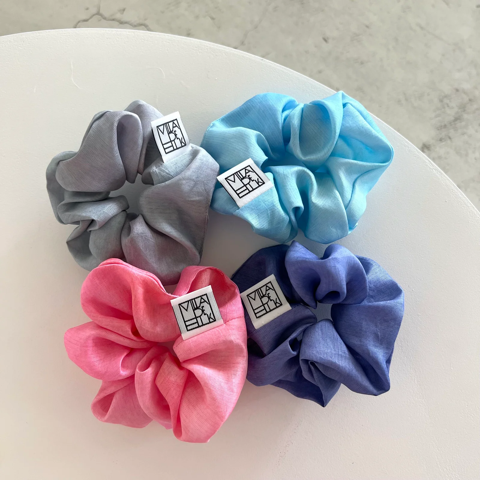 silk scrunchie hand dyed (4colors) 真絲 髮圈