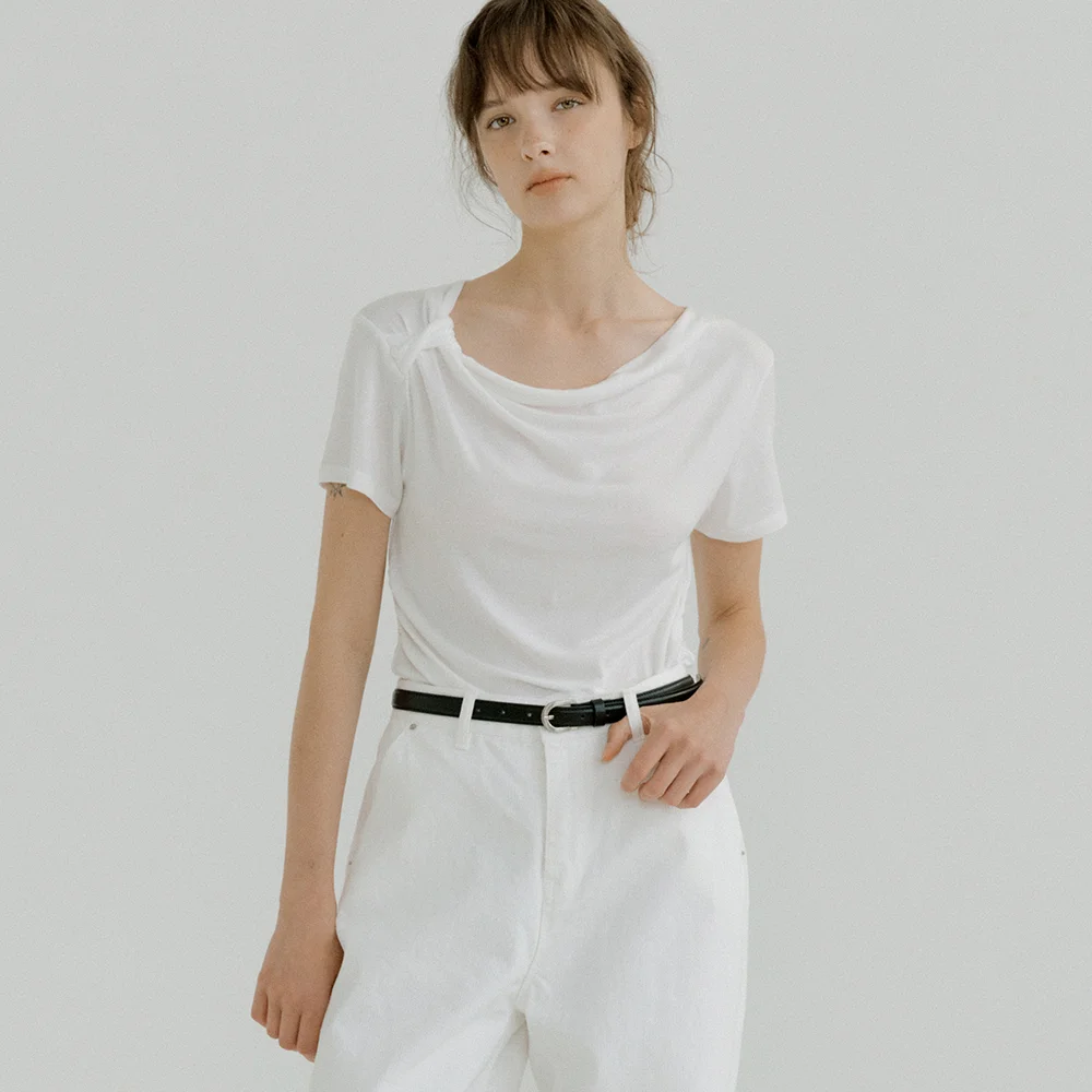 twist strap T-shirt (ivory) orc 6068