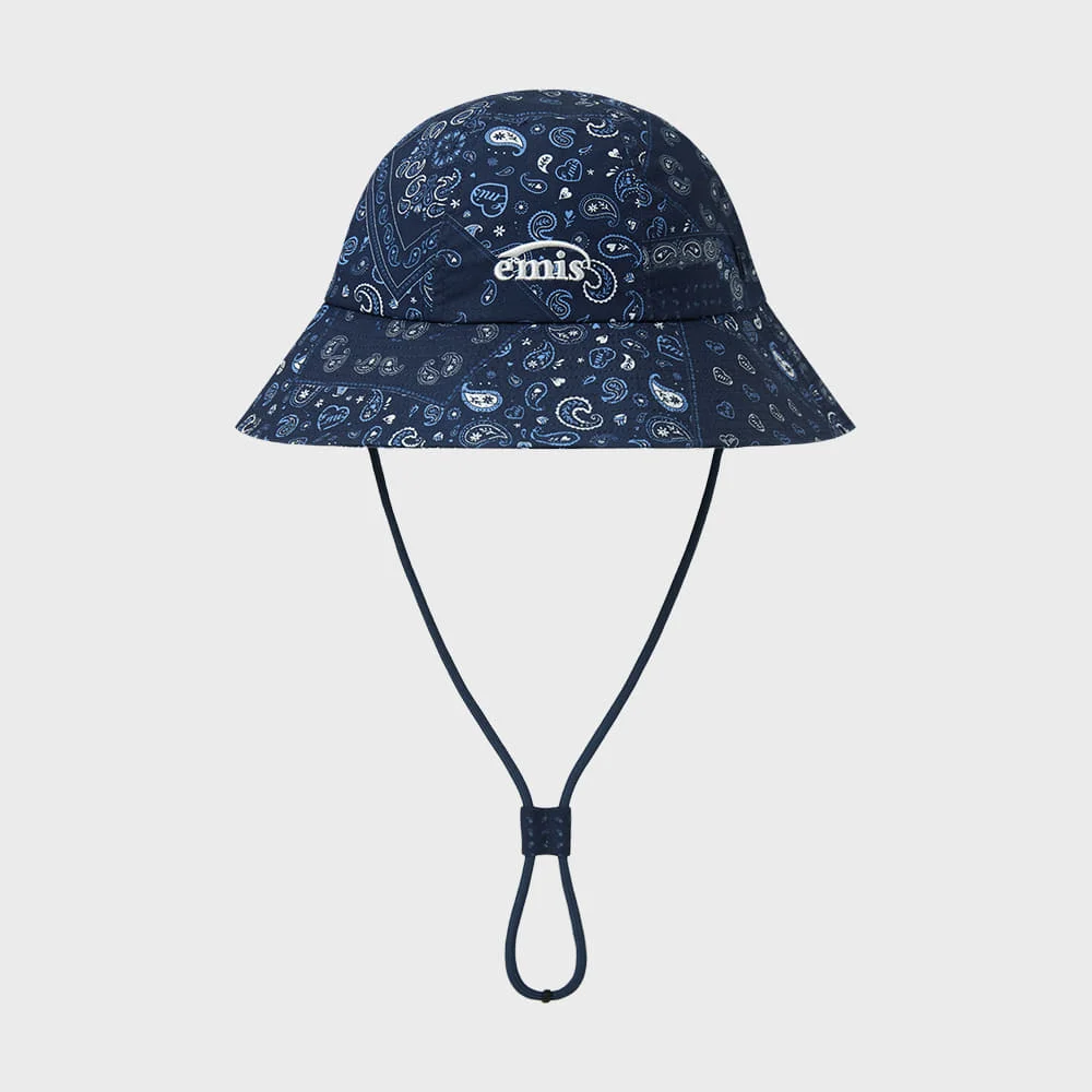 PAISLEY BUCKET HAT-NAVY