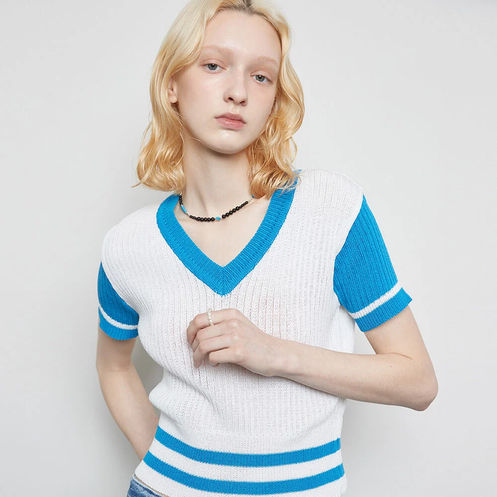 L3 BOLD DOUBLE LINE KNIT(BLUE)