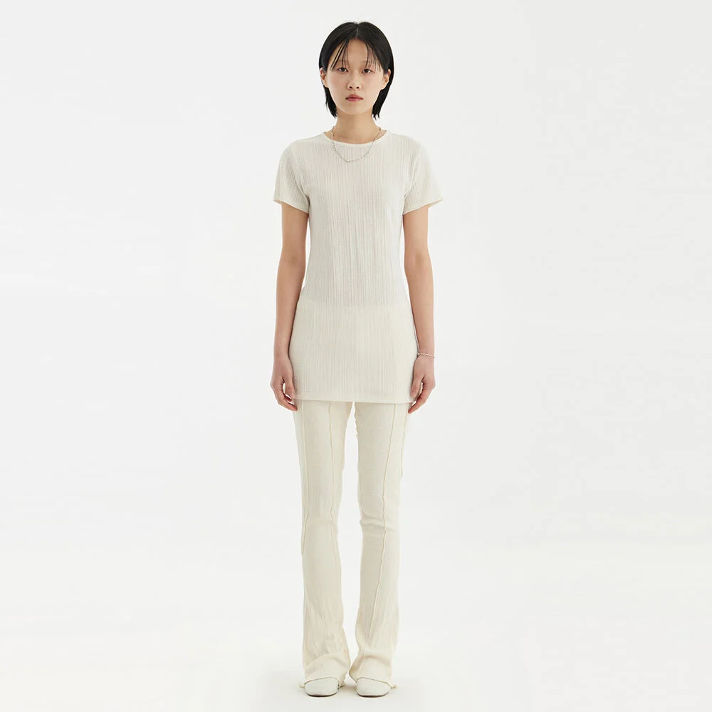 Long-Line Jersey T-Shirt - Ivory