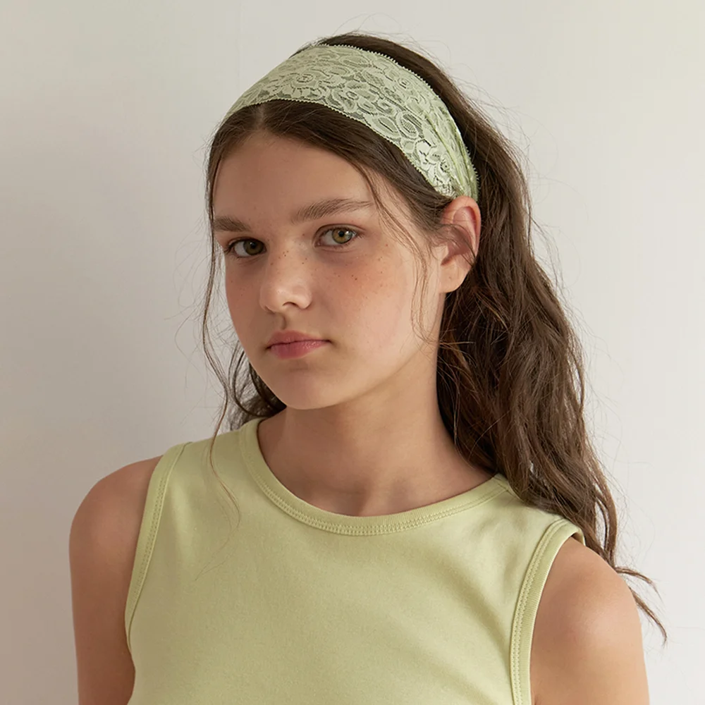 soft lace hairband - soft sage
