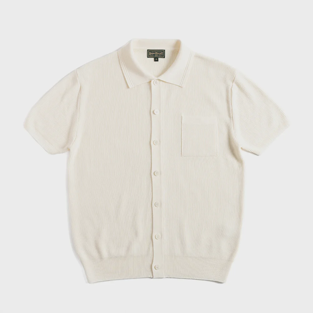 13 KNITTED SHORT SLEEVE SHIRT (ivory)
