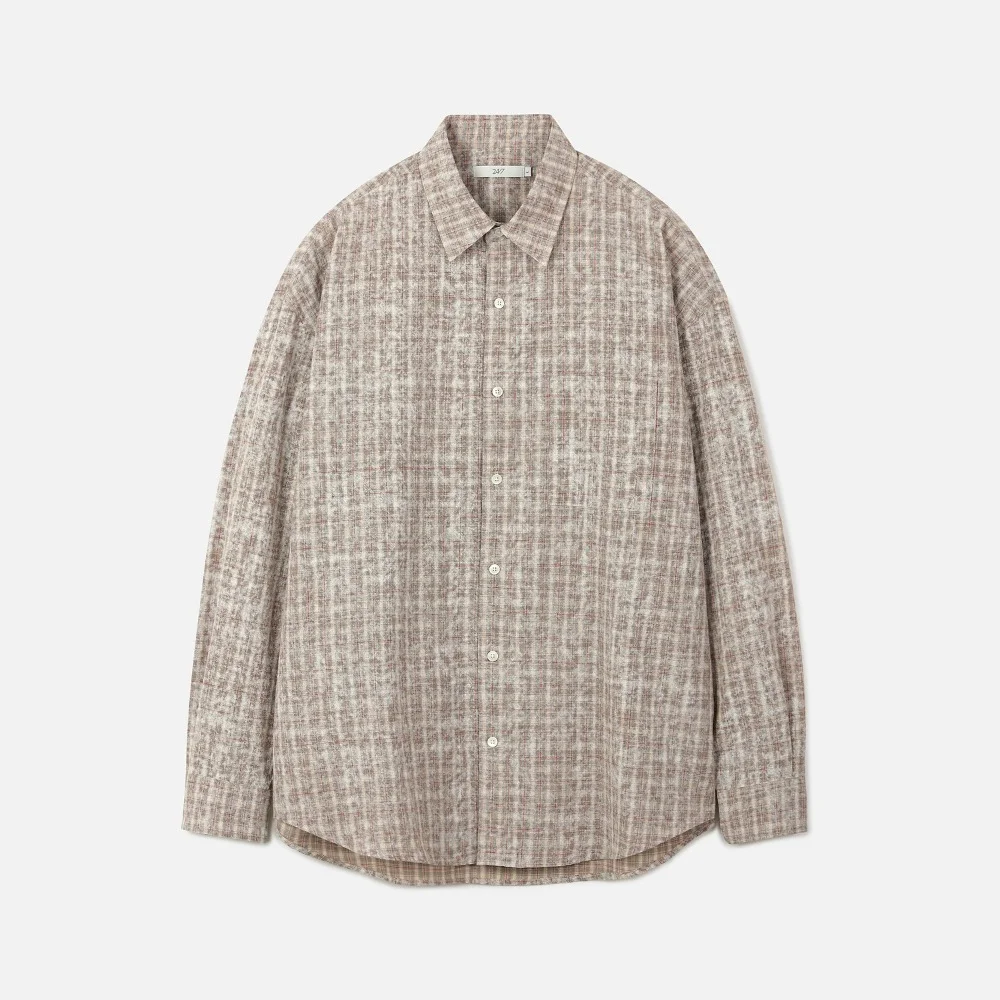 WASHED CHECK SHIRTS BEIGE