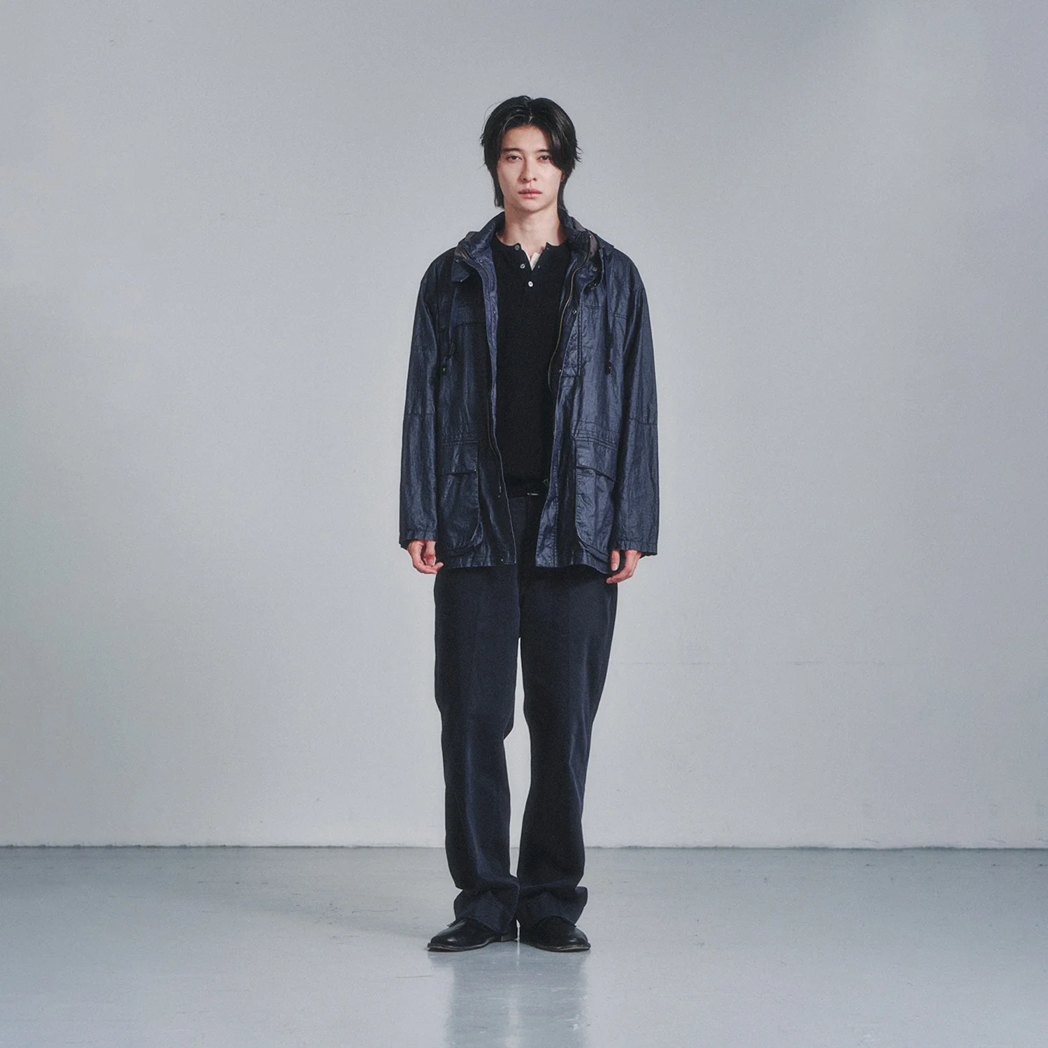 Linen Rain Parka_Navy