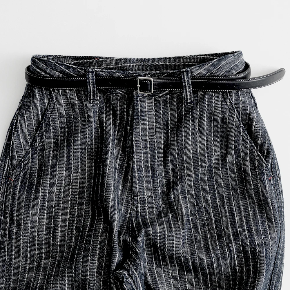 Slim Stitch Belt in Black
