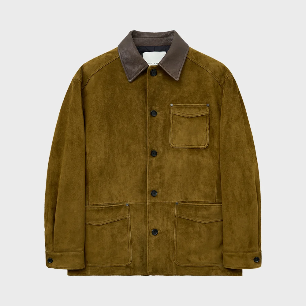 UTILITY SUEDE JACKET (MUSTARD GREEN / GOATSKIN)