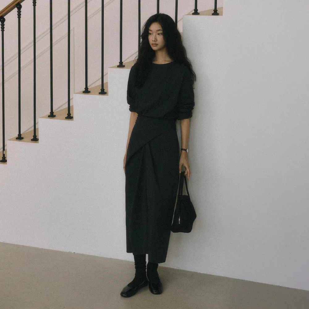 DERPI TWIST STRAP DRESS_DEEP NAVY