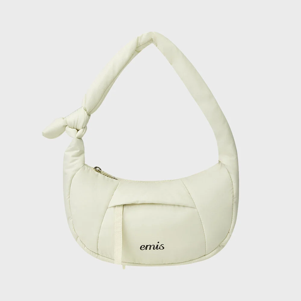 PADDED ZIP POCKET HOBO BAG-IVORY