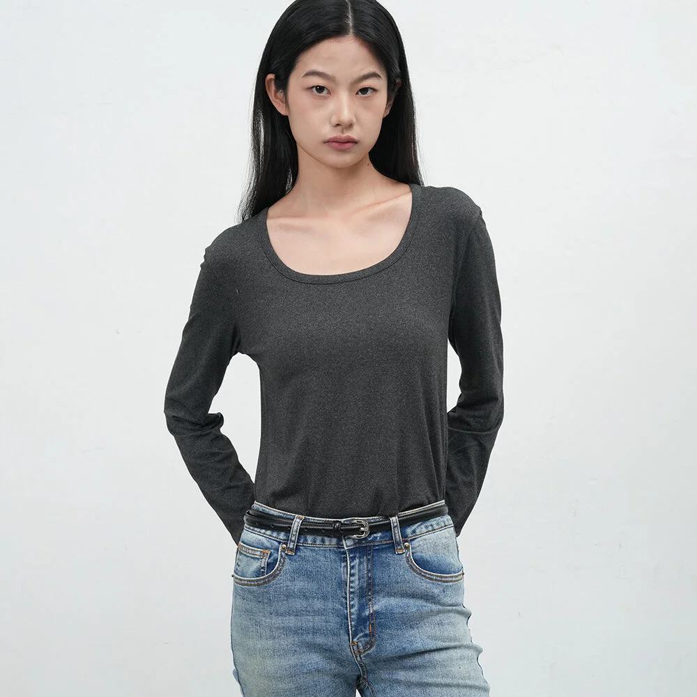 WOMAN Heat Jet 發熱 U領 T恤 / WBE4L01516