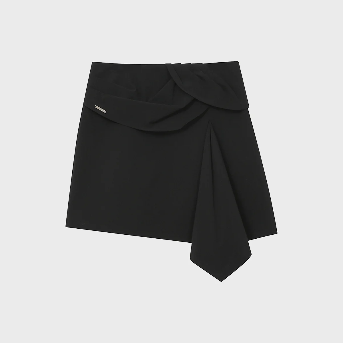 Layered chiton mini skirt BLACK