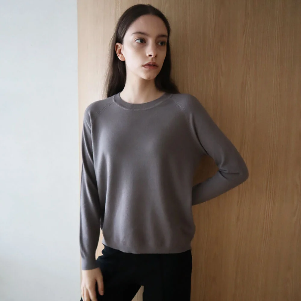 羊毛 插肩 啡色 針織衫_Wool Raglan Brown NT