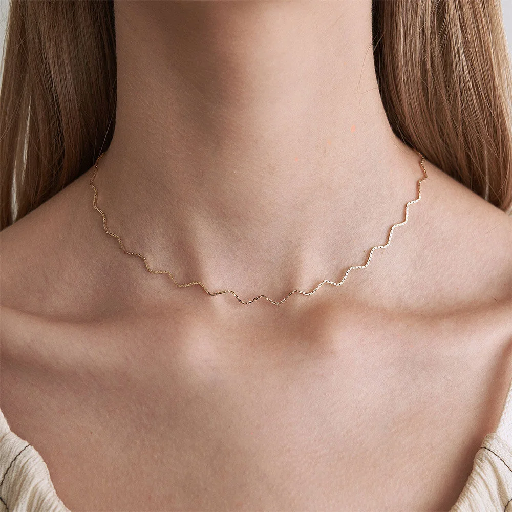 Wave slim necklace - 2 color