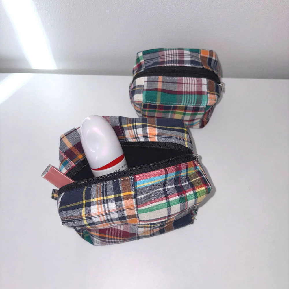 Patchwork Cube Pouch / Navy Cube 化妝袋
