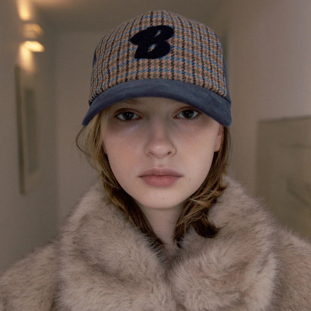 HOUND TOOTH CHECK B BALL CAP (NAVY)